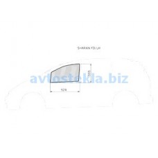 Ford Galaxy I / Seat Alhambra /  Volkswagen Sharan (левое переднее опускное) 1995-2005