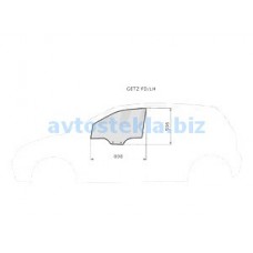 Hyundai Getz/Click 5D HB 2002- (левая передняя дверь)