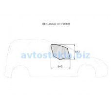 Peugeot Partner/ Citroen Berlingo Mini-van [переднее правое опускное] 2008-